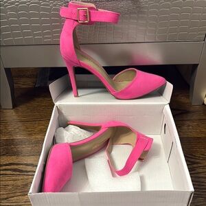 Elegant Pink Ankle Strap Heels